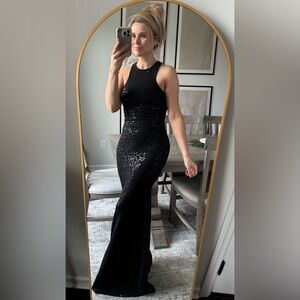 Black Sequin Maxi Dress - Sleek Evening Gown